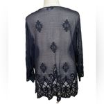 draper's & damon's Black Goth Sheer Mesh Long sleeve tunic top dark Romance Photo 3