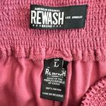 REWASH New!  Pink Wide Leg Palazzo Pants Cinched Lace Up Crop Leg Size L Photo 5