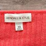 Kendall + Kylie  Coral V-Neck Ribbed Knit Top Photo 4