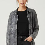 Jane and Delancey  Acid Wash Button Down Shirt Jacket Shacket Size 1X Photo 0