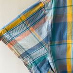 Gap Sz 14 Short Sleeve Plaid Romper Drawstring Waist Pockets Button Down Photo 8