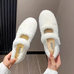 Women’s Faux Fur Mary Jane Slippers – White – Size 6.5 – Never Worn Photo 5