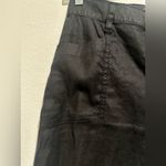 Evereve  Linen Cropped Wide Leg Black Pants Photo 3