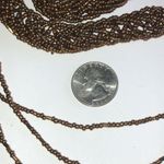 34” Bronze Metallic Seed Bead Beaded Multi Strand Statement Necklace Photo 3