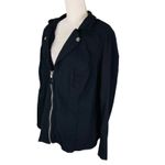 Avenue  Jacket 26/28 Black Stretch Full Zip Up Collared New Photo 3