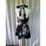 Luxxel NWT Women's Floral Halter High Neck Tie Open Back Romantic Romper M Photo 3