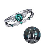 Boutique Women's Green‎ Emerald Ring Set | 925 Sterling Silver Photo 3