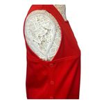 Vintage SEARS 1970 jumper dress with pockets and buttons downside in red size 12 Photo 9