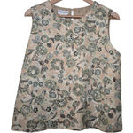 Pendleton Vintage  Floral Sleeveless Top Crew Neck Blouse Career Casual Large‎ Photo 0