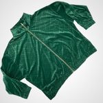 Vintage Velvet Velour Green Stripe Jacket Sweatshirt Zip Photo 0