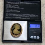 Vintage Unsigned Victorian Lady Cameo Brooch Photo 7