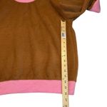 Maeve Anthropologie Cozy Ringer Fuzzy Sweatshirt Honey Brown and Pink NWT Photo 4
