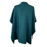 Loft Poncho Sweater Green Tie Side Stretch Size M/L Open Front Photo 2