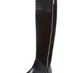 Renvy Black Melina Over The Knee Quilted Boots Size 7 Photo 0