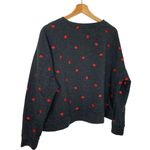 Earl Jeans Gray Cropped Sweatshirt Red Kisses Large Photo 3