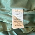 Lulus  Exceptional Drama Sage Green Satin Lace-Up Pleated Maxi Dress Photo 5