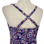 Lands' End NWT Retro Paisley Tie Front Tankini Swim Top Multicolor Size 8 Modest Photo 5