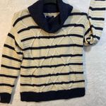 CHAPS  navy blue/white turtleneck striped sweater Photo 1
