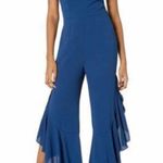 BB Dakota EUC RSVP Royal Blue Split Leg Ruffle Jumpsuit 8 Photo 4