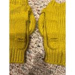 Xhilaration women's yellow with green snowflake acrylic knit flip gloves Photo 2