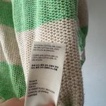 Free People Cassidy Off the Shoulder Pullover Sweater Green Stripe Relaxed Photo 3