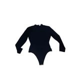 Vintage Isabelle Allard Black Long Sleeve Low Turtleneck Bodysuit Women size 14 Black Photo 6