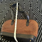 Talbots  woven leather italian made shoulder bag in chocolate brown and espresso Photo 6