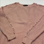 Commonwealth Pink Sweater with Pearl Accents Size L Photo 4