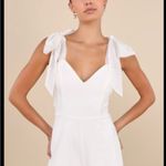 Lulus  White Jumpsuit with Bow Straps Photo 0