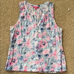 Lilly Pulitzer  Pink and Blue Pleated Sleeveless Blouse Photo 0