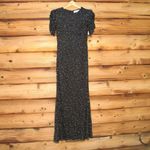 Mac Duggal  24003 Womens Black Gathered Short Sleeve Beaded Gown Photo 6