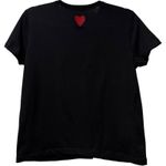 Rare Red Valentino Heart Patch Tee Sheer Lace Yoke & Evil Eye Detail Small Black Photo 2