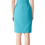Black Halo Nora Teal Cyan Blue V Neck Sleeveless Sheath Faux Wrap Dress 4 Photo 5