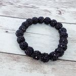 Vintage Stretch Bracelet Dark Purple Chunky Balls Photo 3