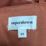 superdown Stevie Brown Faux Vegan Leather Sleeveless Ruched Camisole Cami Top XS Photo 2