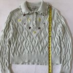 Sandy Liang Target Green Open Knit Peter Pan Collar Sweater Embroidered Size M Photo 8