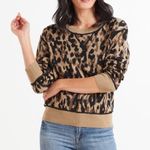 Evereve John + Jenn camo Crewneck wool blend pullover size M Photo 0