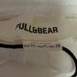 Pull & Bear  Women's White Drawstring High Waisted Casual Mini Shorts Size M Photo 3