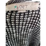 Loft Ann Taylor  Long Sleeve Waffle Block Crochet Pullover Sweater M Black White Photo 8