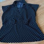 Unique spectrum  Polka Dot Blouse in Black and White Photo 9