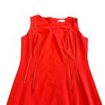 Calvin Klein  Bold Red Sleeveless Sheath Dress Gold Zipper Detail Size 8 Women's Photo 1