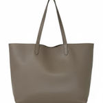Cuyana Classic Structured Leather Tote Bag Pebbled Taupe Shoulder Work Bag Tan Photo 0