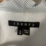 Theory women’s blue and white striped zip up hooded rain jacket size medium Photo 1