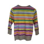 Lands' End  Rainbow Stripe Supima Cotton Knit Sweater Classic Preppy Sz S Photo 1