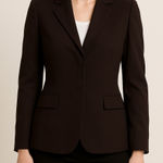 Akris Punto Women’s Tailored Wool Blazer Pleated Tail Deep Burgundy Size 12 Photo 0