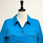 EUC Denim & Co Blue 3/4 Sleeve Button Stretch Size L Photo 2