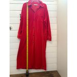 Victoria's Secret Women's Red Velvet Long Sleeve Shirt Dress Size M/L Photo 3