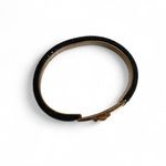 Italian Fleur de Lis 24KT Gold Plated Bangle Bracelet Black Photo 2