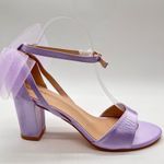 Allegra K New Allegra‎ K Purple Lilac Heels Women 9.5 Tulle Bow Ankle Strap Sandals Photo 2