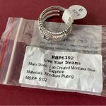 Bomb Party RBP6392 “Live Your Dreams” LC Sapphire on Rhodium Size 9 Ring NWT Photo 4